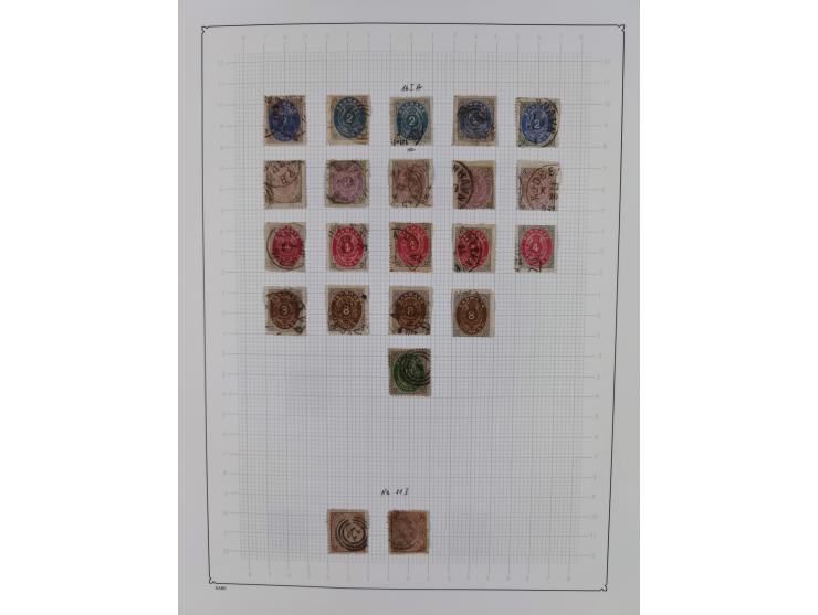 1851/1929, used collection with emphasis on the issues up to 1870, this specialised with colours, perforations and special fe