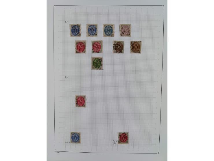 1851/1929, used collection with emphasis on the issues up to 1870, this specialised with colours, perforations and special fe