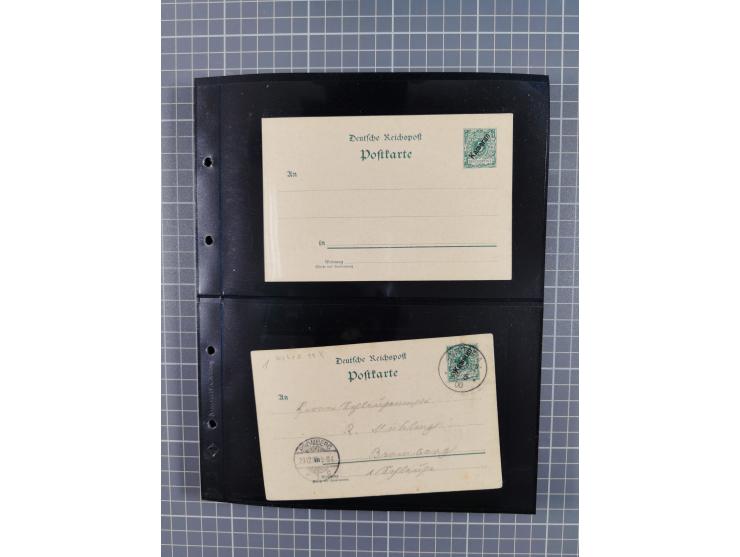 1899/1919, ungebrauchte und gebrauchte Sammlung mit ca. 50 Karten inkl. weniger Ansichtskarten, dabei zwei gebrauchte Karten 
