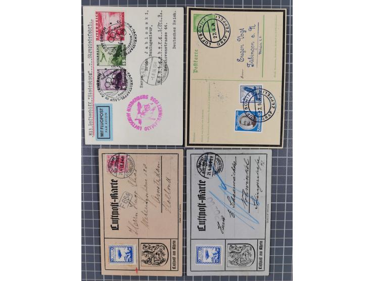 1870/1936 (ca.), 25 Belege, dabei Zeppelin, Raketenpost, Schleuderflug, Ballon montee, etc.