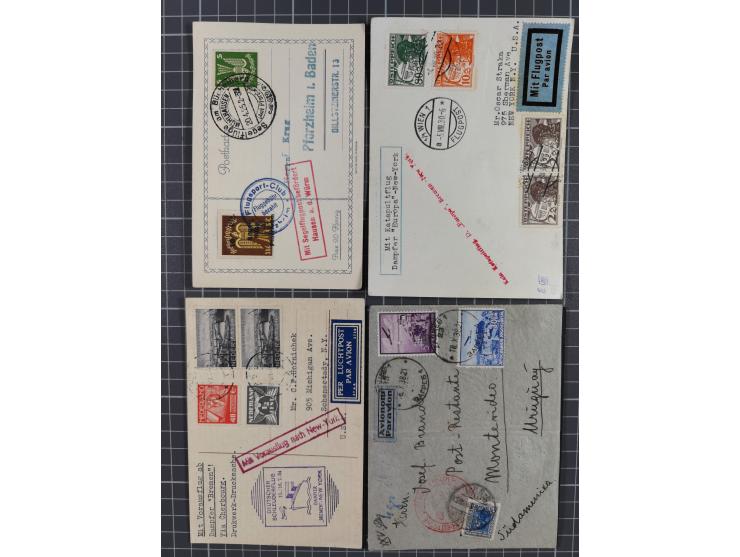 1870/1936 (ca.), 25 Belege, dabei Zeppelin, Raketenpost, Schleuderflug, Ballon montee, etc.