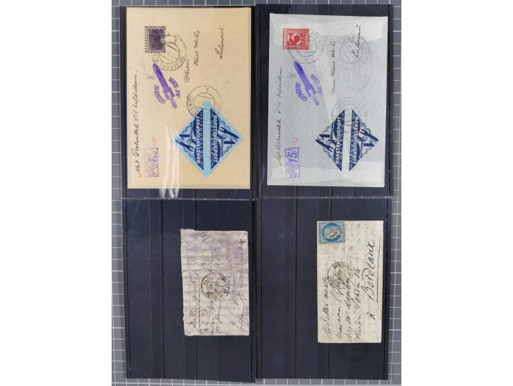 1870/1936 (ca.), 25 Belege, dabei Zeppelin, Raketenpost, Schleuderflug, Ballon montee, etc.