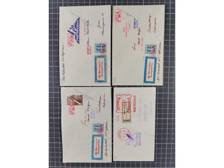 1870/1936 (ca.), 25 Belege, dabei Zeppelin, Raketenpost, Schleuderflug, Ballon montee, etc.