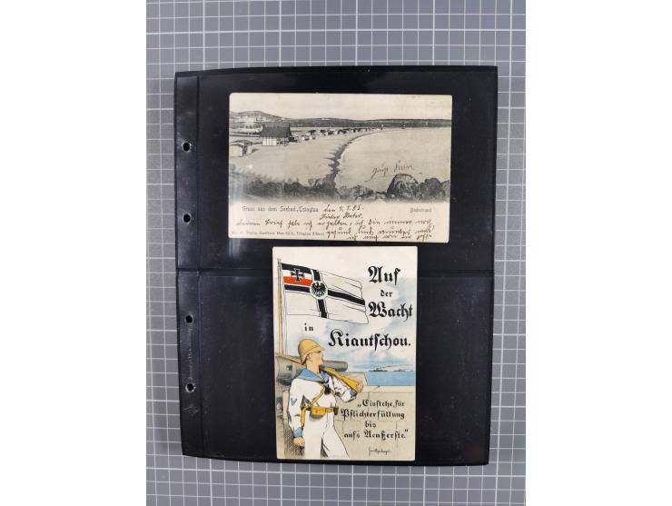 1901/12, ca. 40 ungebrauchte und gebrauchte Ganzsachen inkl. einiger Ansichtskarten und Post nach Kiautschou, dabei u.a. Mitl