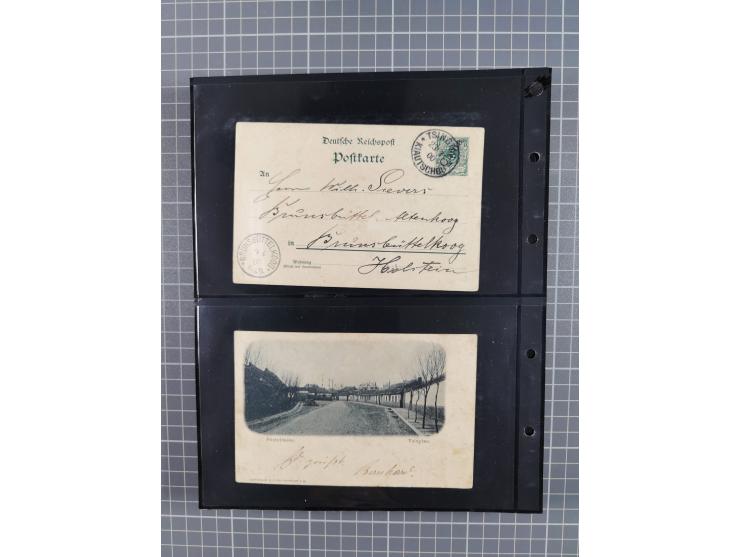 1901/12, ca. 40 ungebrauchte und gebrauchte Ganzsachen inkl. einiger Ansichtskarten und Post nach Kiautschou, dabei u.a. Mitl