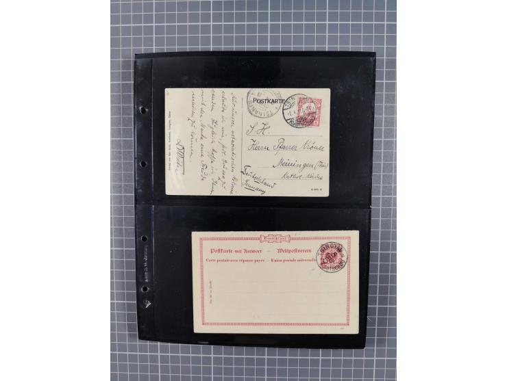 1901/12, ca. 40 ungebrauchte und gebrauchte Ganzsachen inkl. einiger Ansichtskarten und Post nach Kiautschou, dabei u.a. Mitl