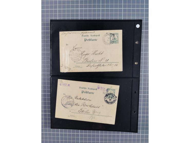 1901/12, ca. 40 ungebrauchte und gebrauchte Ganzsachen inkl. einiger Ansichtskarten und Post nach Kiautschou, dabei u.a. Mitl