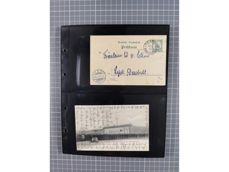 1901/12, ca. 40 ungebrauchte und gebrauchte Ganzsachen inkl. einiger Ansichtskarten und Post nach Kiautschou, dabei u.a. Mitl