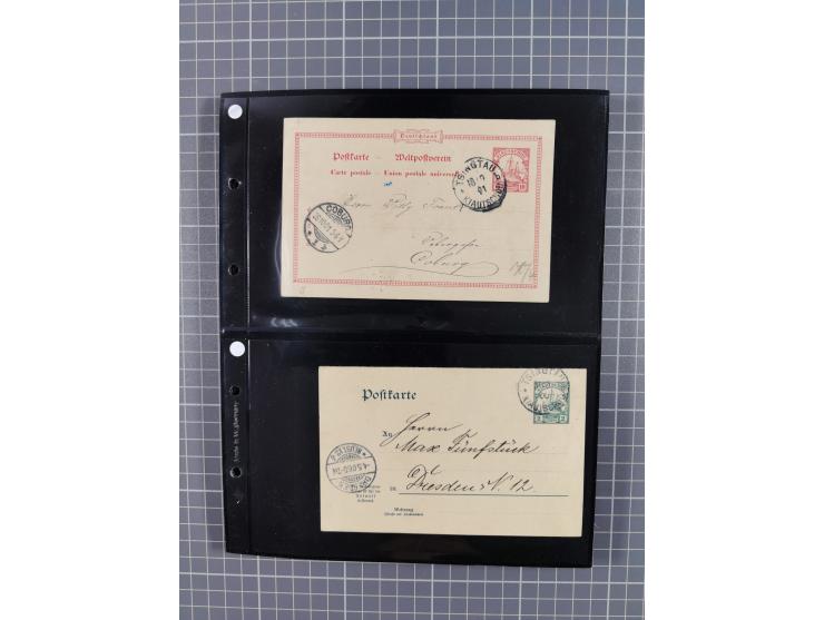 1901/12, ca. 40 ungebrauchte und gebrauchte Ganzsachen inkl. einiger Ansichtskarten und Post nach Kiautschou, dabei u.a. Mitl