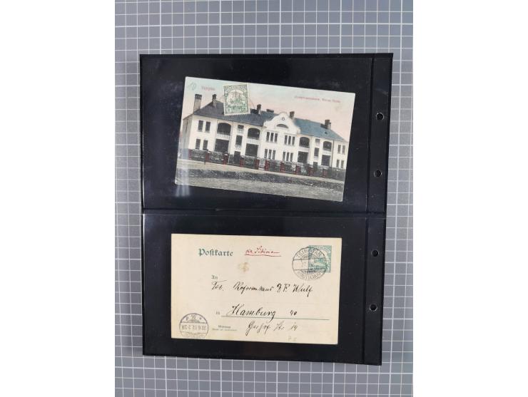 1901/12, ca. 40 ungebrauchte und gebrauchte Ganzsachen inkl. einiger Ansichtskarten und Post nach Kiautschou, dabei u.a. Mitl