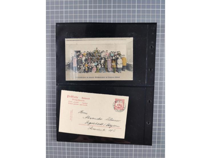 1901/12, ca. 40 ungebrauchte und gebrauchte Ganzsachen inkl. einiger Ansichtskarten und Post nach Kiautschou, dabei u.a. Mitl