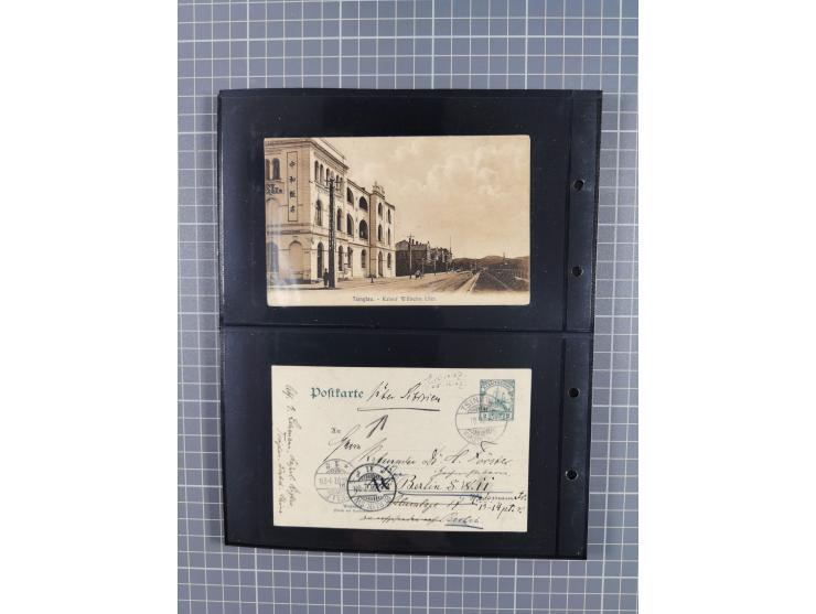 1901/12, ca. 40 ungebrauchte und gebrauchte Ganzsachen inkl. einiger Ansichtskarten und Post nach Kiautschou, dabei u.a. Mitl