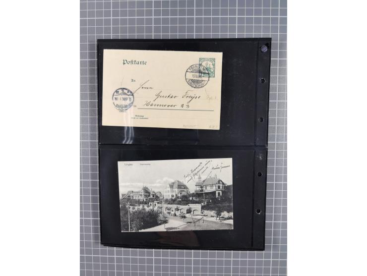 1901/12, ca. 40 ungebrauchte und gebrauchte Ganzsachen inkl. einiger Ansichtskarten und Post nach Kiautschou, dabei u.a. Mitl