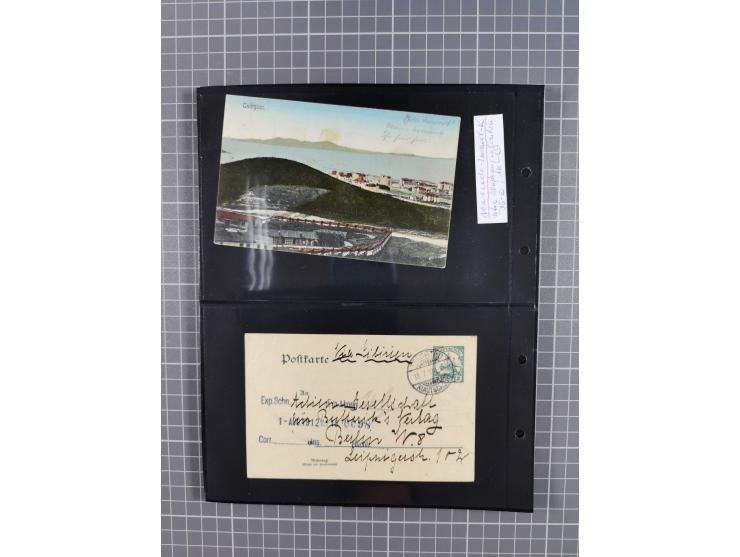 1901/12, ca. 40 ungebrauchte und gebrauchte Ganzsachen inkl. einiger Ansichtskarten und Post nach Kiautschou, dabei u.a. Mitl