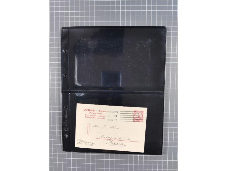 1901/12, ca. 40 ungebrauchte und gebrauchte Ganzsachen inkl. einiger Ansichtskarten und Post nach Kiautschou, dabei u.a. Mitl