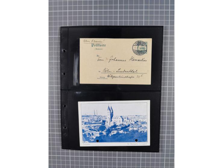 1901/12, ca. 40 ungebrauchte und gebrauchte Ganzsachen inkl. einiger Ansichtskarten und Post nach Kiautschou, dabei u.a. Mitl