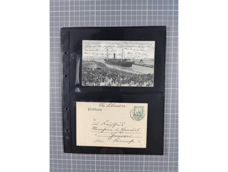 1901/12, ca. 40 ungebrauchte und gebrauchte Ganzsachen inkl. einiger Ansichtskarten und Post nach Kiautschou, dabei u.a. Mitl