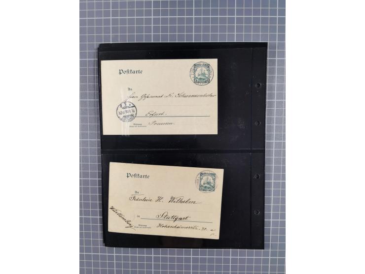 1901/12, ca. 40 ungebrauchte und gebrauchte Ganzsachen inkl. einiger Ansichtskarten und Post nach Kiautschou, dabei u.a. Mitl