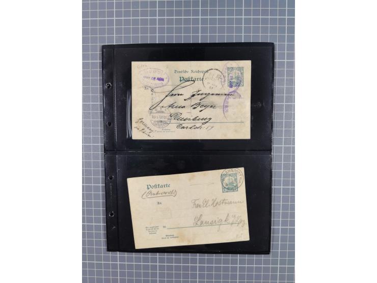 1901/12, ca. 40 ungebrauchte und gebrauchte Ganzsachen inkl. einiger Ansichtskarten und Post nach Kiautschou, dabei u.a. Mitl