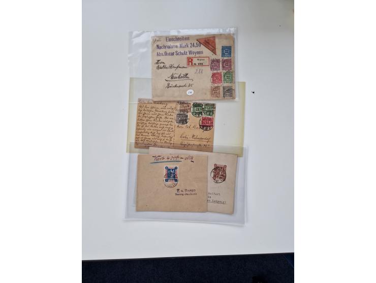 1915/44 (ca.), Nebengebiete, rund 250 Briefe, Karten und Ganzsachen mit einigen interessanten Stücken