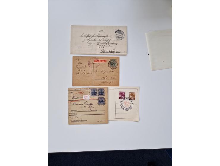 1915/44 (ca.), Nebengebiete, rund 250 Briefe, Karten und Ganzsachen mit einigen interessanten Stücken