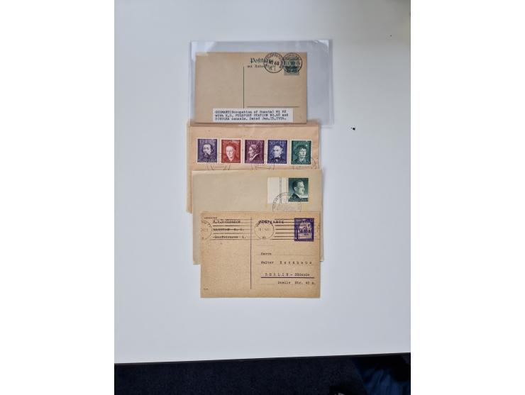 1915/44 (ca.), Nebengebiete, rund 250 Briefe, Karten und Ganzsachen mit einigen interessanten Stücken