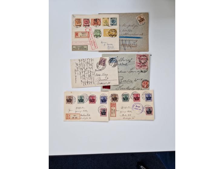 1915/44 (ca.), Nebengebiete, rund 250 Briefe, Karten und Ganzsachen mit einigen interessanten Stücken