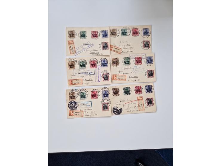 1915/44 (ca.), Nebengebiete, rund 250 Briefe, Karten und Ganzsachen mit einigen interessanten Stücken