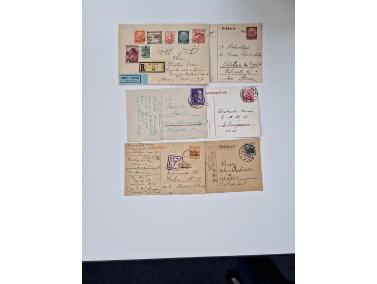 1915/44 (ca.), Nebengebiete, rund 250 Briefe, Karten und Ganzsachen mit einigen interessanten Stücken