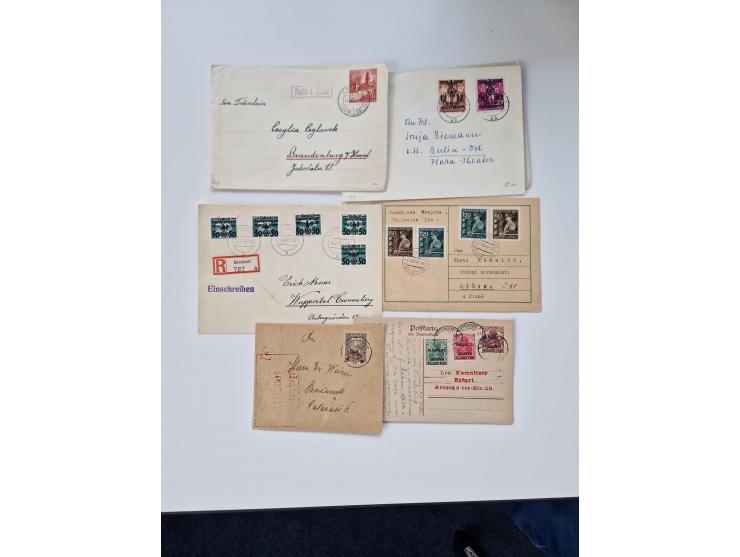 1915/44 (ca.), Nebengebiete, rund 250 Briefe, Karten und Ganzsachen mit einigen interessanten Stücken