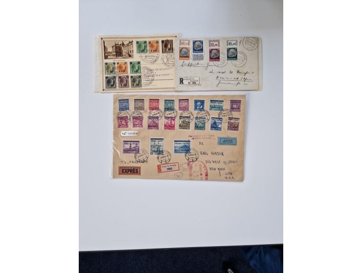 1915/44 (ca.), Nebengebiete, rund 250 Briefe, Karten und Ganzsachen mit einigen interessanten Stücken