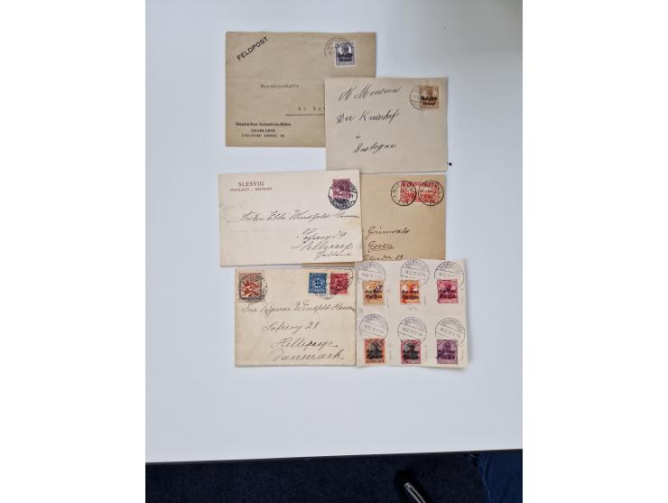 1915/44 (ca.), Nebengebiete, rund 250 Briefe, Karten und Ganzsachen mit einigen interessanten Stücken