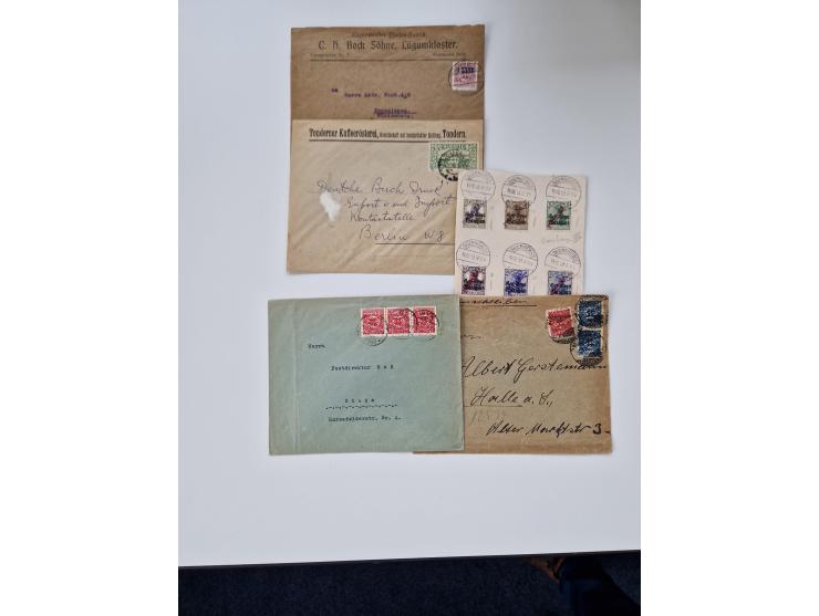 1915/44 (ca.), Nebengebiete, rund 250 Briefe, Karten und Ganzsachen mit einigen interessanten Stücken