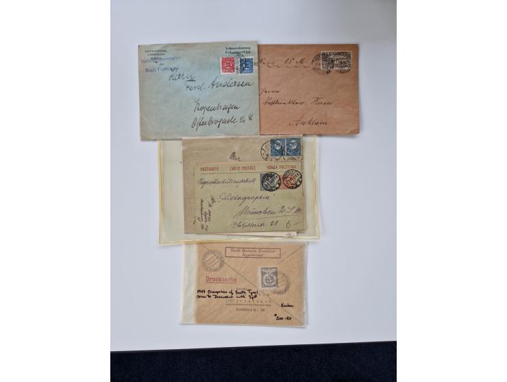 1915/44 (ca.), Nebengebiete, rund 250 Briefe, Karten und Ganzsachen mit einigen interessanten Stücken