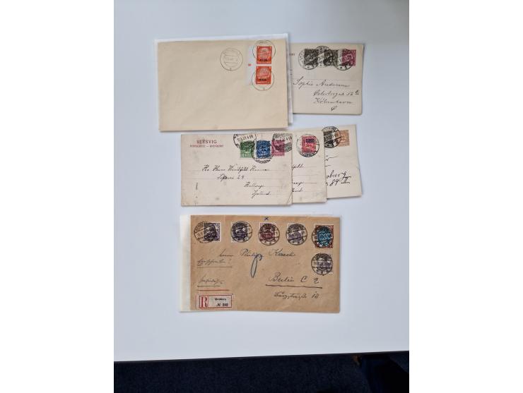 1915/44 (ca.), Nebengebiete, rund 250 Briefe, Karten und Ganzsachen mit einigen interessanten Stücken