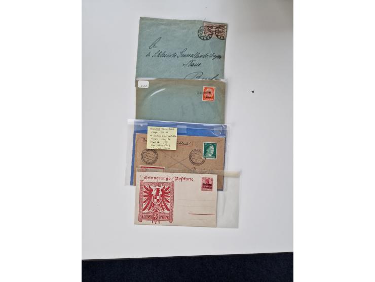 1915/44 (ca.), Nebengebiete, rund 250 Briefe, Karten und Ganzsachen mit einigen interessanten Stücken