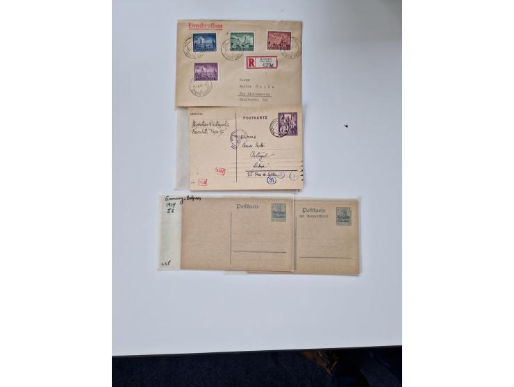 1915/44 (ca.), Nebengebiete, rund 250 Briefe, Karten und Ganzsachen mit einigen interessanten Stücken