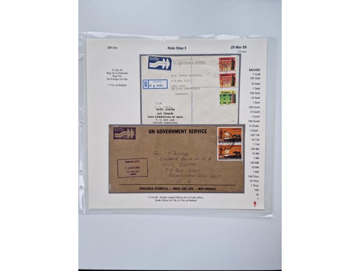 1980/2009, five-frame gold medal-winning exhibit collection “The Death of a Postal System - Zimbabwean Inflation 1980-2009”, 