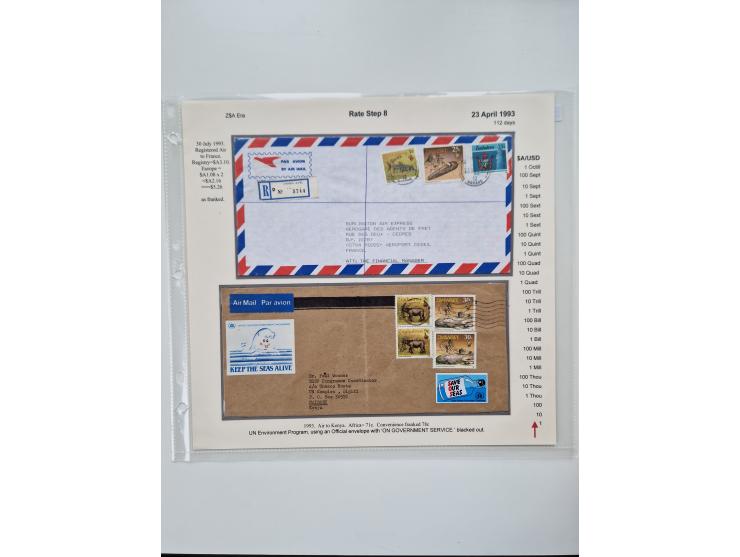 1980/2009, five-frame gold medal-winning exhibit collection “The Death of a Postal System - Zimbabwean Inflation 1980-2009”, 