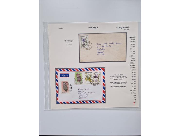 1980/2009, five-frame gold medal-winning exhibit collection “The Death of a Postal System - Zimbabwean Inflation 1980-2009”, 