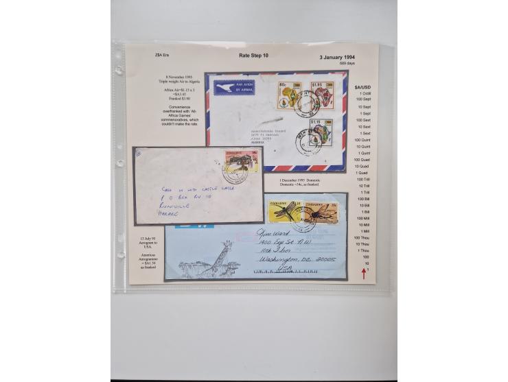 1980/2009, five-frame gold medal-winning exhibit collection “The Death of a Postal System - Zimbabwean Inflation 1980-2009”, 