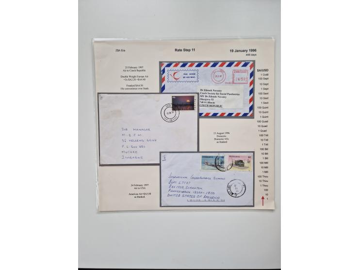 1980/2009, five-frame gold medal-winning exhibit collection “The Death of a Postal System - Zimbabwean Inflation 1980-2009”, 