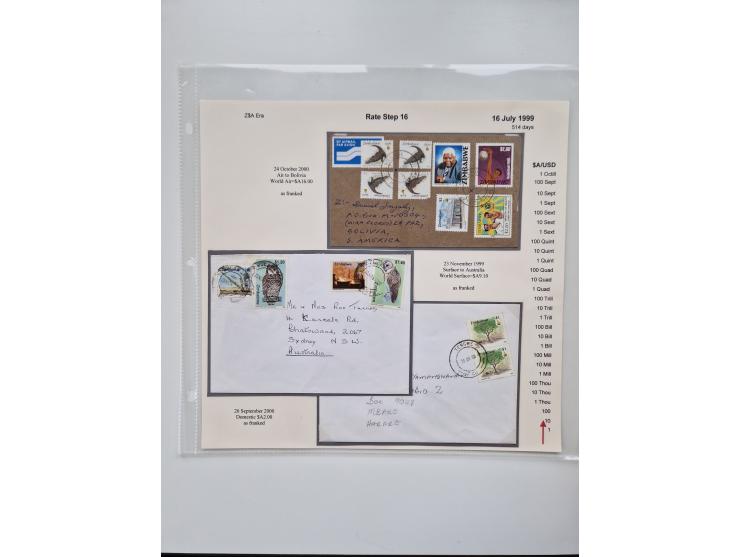 1980/2009, five-frame gold medal-winning exhibit collection “The Death of a Postal System - Zimbabwean Inflation 1980-2009”, 