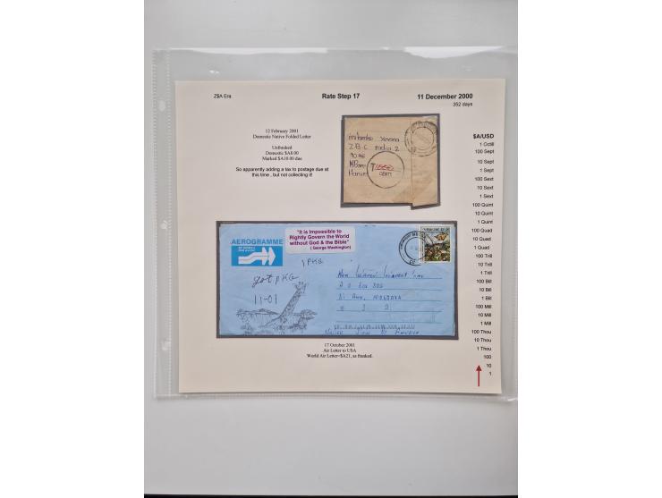 1980/2009, five-frame gold medal-winning exhibit collection “The Death of a Postal System - Zimbabwean Inflation 1980-2009”, 