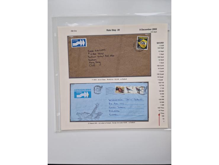 1980/2009, five-frame gold medal-winning exhibit collection “The Death of a Postal System - Zimbabwean Inflation 1980-2009”, 