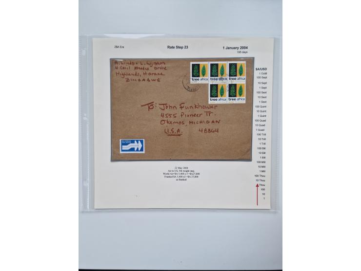 1980/2009, five-frame gold medal-winning exhibit collection “The Death of a Postal System - Zimbabwean Inflation 1980-2009”, 