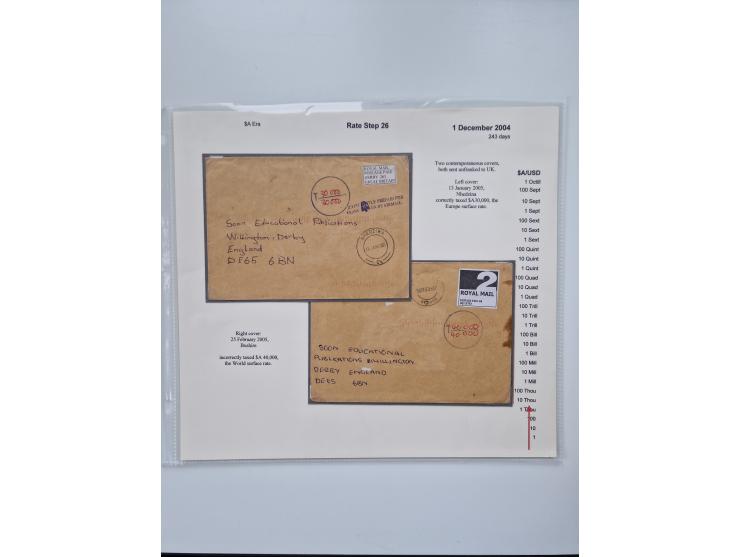 1980/2009, five-frame gold medal-winning exhibit collection “The Death of a Postal System - Zimbabwean Inflation 1980-2009”, 