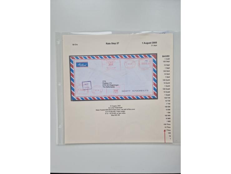 1980/2009, five-frame gold medal-winning exhibit collection “The Death of a Postal System - Zimbabwean Inflation 1980-2009”, 