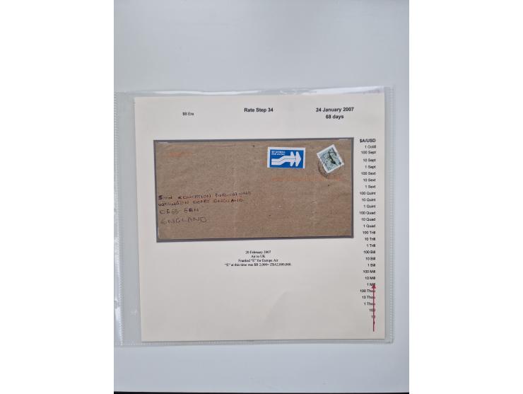 1980/2009, five-frame gold medal-winning exhibit collection “The Death of a Postal System - Zimbabwean Inflation 1980-2009”, 