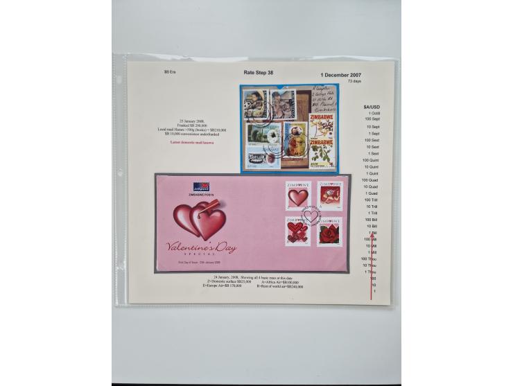 1980/2009, five-frame gold medal-winning exhibit collection “The Death of a Postal System - Zimbabwean Inflation 1980-2009”, 